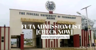 FUTA Image || FUTA Admission List